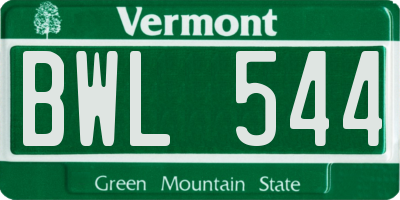 VT license plate BWL544