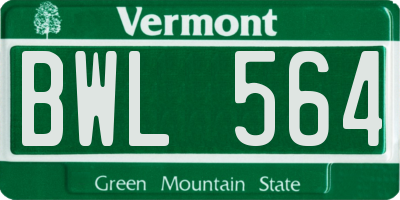 VT license plate BWL564