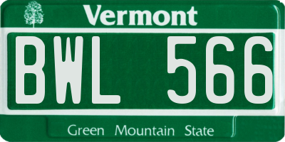 VT license plate BWL566