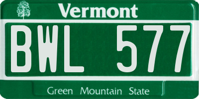 VT license plate BWL577