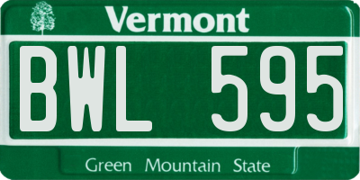 VT license plate BWL595