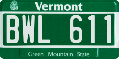 VT license plate BWL611