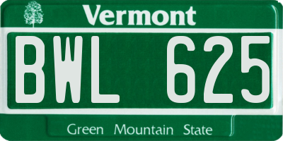 VT license plate BWL625