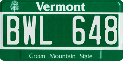 VT license plate BWL648
