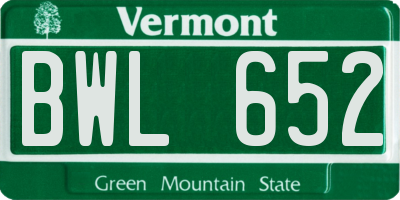 VT license plate BWL652