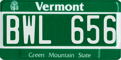 VT license plate BWL656