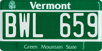 VT license plate BWL659