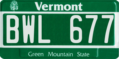 VT license plate BWL677