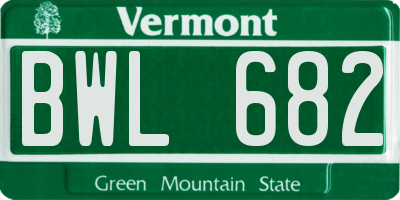 VT license plate BWL682