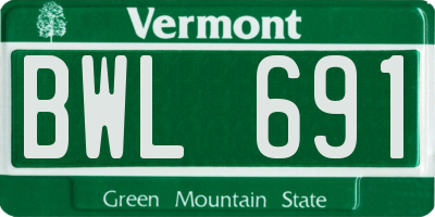 VT license plate BWL691