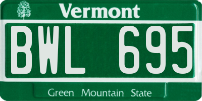 VT license plate BWL695