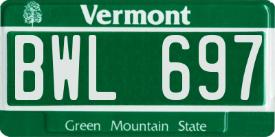 VT license plate BWL697