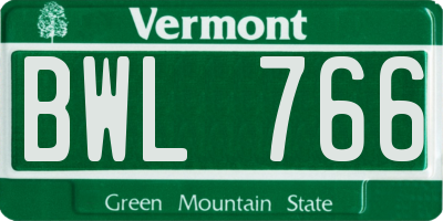 VT license plate BWL766