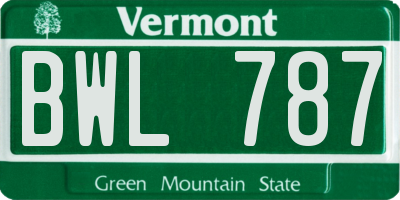 VT license plate BWL787