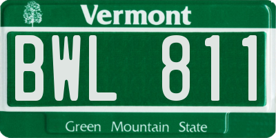 VT license plate BWL811