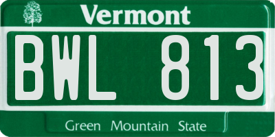 VT license plate BWL813