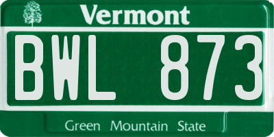 VT license plate BWL873
