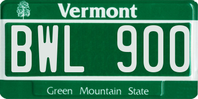 VT license plate BWL900
