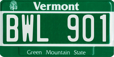 VT license plate BWL901
