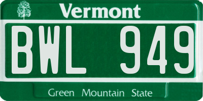 VT license plate BWL949