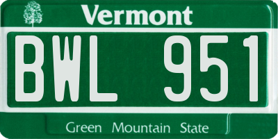 VT license plate BWL951