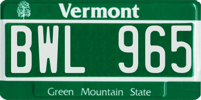 VT license plate BWL965
