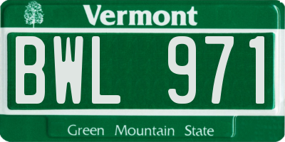 VT license plate BWL971