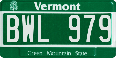 VT license plate BWL979