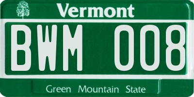 VT license plate BWM008