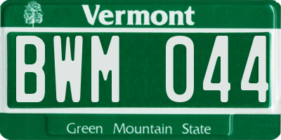 VT license plate BWM044