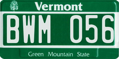 VT license plate BWM056