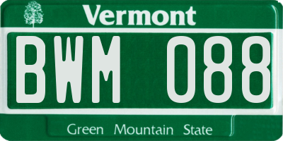 VT license plate BWM088