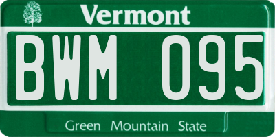 VT license plate BWM095