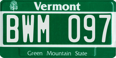VT license plate BWM097