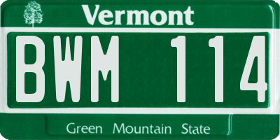 VT license plate BWM114
