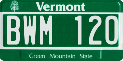 VT license plate BWM120