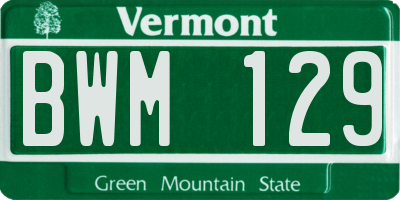 VT license plate BWM129