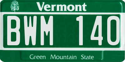 VT license plate BWM140