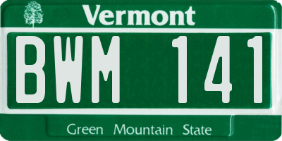 VT license plate BWM141