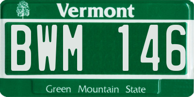 VT license plate BWM146