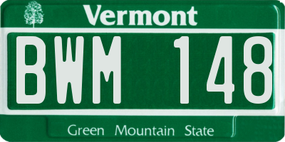 VT license plate BWM148