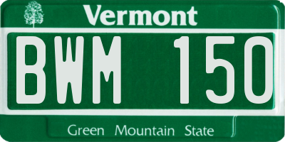 VT license plate BWM150