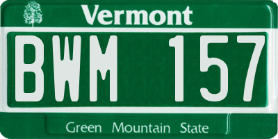VT license plate BWM157