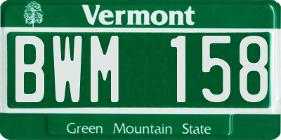 VT license plate BWM158