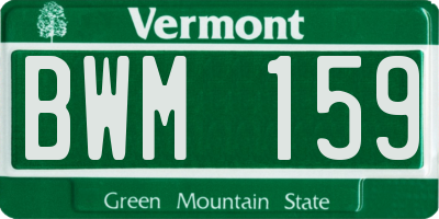 VT license plate BWM159