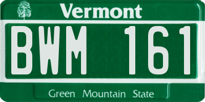 VT license plate BWM161