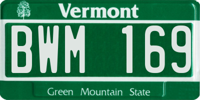 VT license plate BWM169