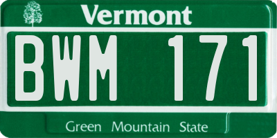VT license plate BWM171
