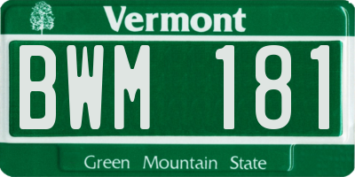 VT license plate BWM181