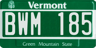 VT license plate BWM185